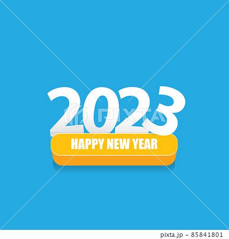 2023 Happy new year creative design background or greeting card with text. Vector 2023 new year numbers isolated on blue background 85841801