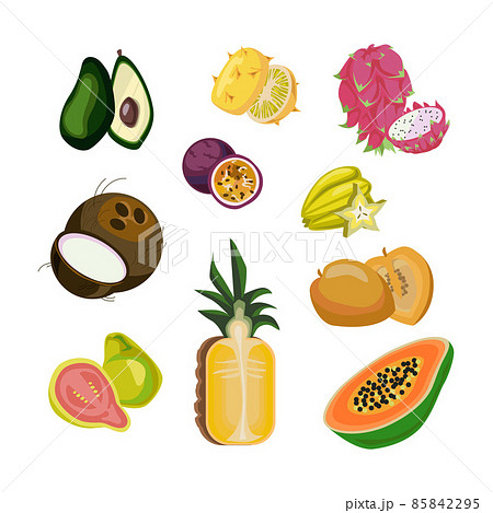 Exotic summer fruits set for vitamin menu 85842295