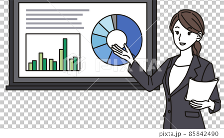 A woman wearing a suit and giving a presentation - Stock Illustration ...