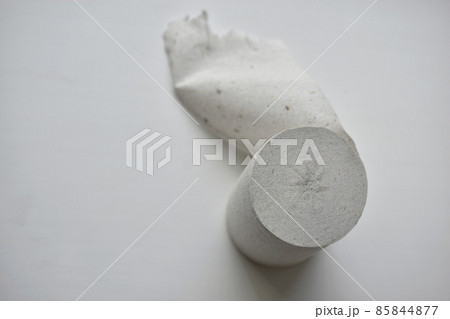 Close-up toilet paper roll isolated on white background 85844877