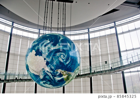 Floating Geosphere earth in National Museum of Emerging Science and Innovation (Mirakan) in Tokyo Japan Floating Geosphere earth in National Museum of Emerging Science and Innovation (Mirakan) in Tokyo Japan 85845325