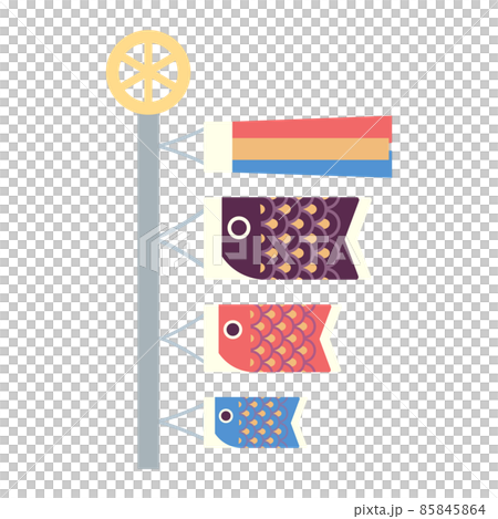 Simple and cute carp streamer illustration 85845864