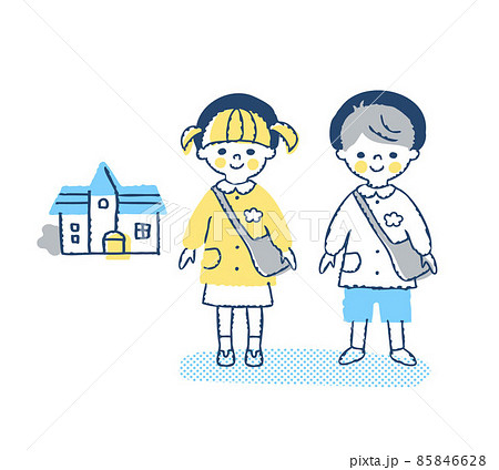 幼稚園児の男女と幼稚園 幼稚園児の男女と幼稚園 85846628