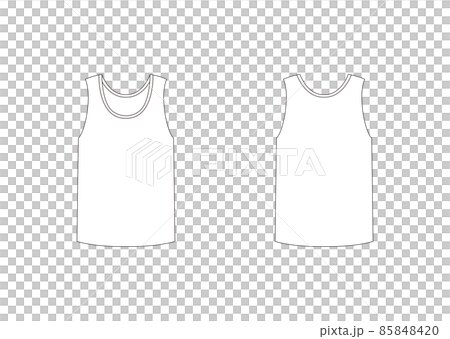 Tank Top Male Template Front and Back White 85848420