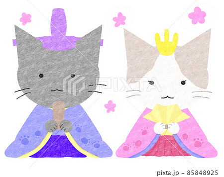 猫ひな人形（PNG推奨） 85848925