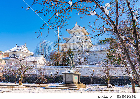 雪の大垣城〈岐阜県大垣市〉 雪の大垣城〈岐阜県大垣市〉 85849569