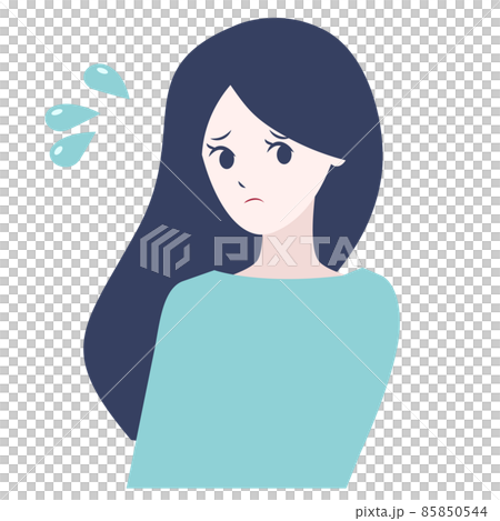 A woman with a troubled face 85850544