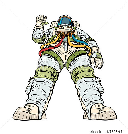 A giant astronaut in a majestic pose. Space exploration, hero of the universe 85853954