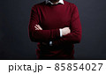 man in trendy red sweater. Fashion photo 85854027