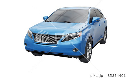 City premium family SUV on white isolated background without shadows. 3d rendering. City premium family SUV on white isolated background without shadows. 3d rendering. 85854401