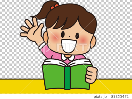 元気に手を挙げて発表する子供 元気に手を挙げて発表する子供 85855471