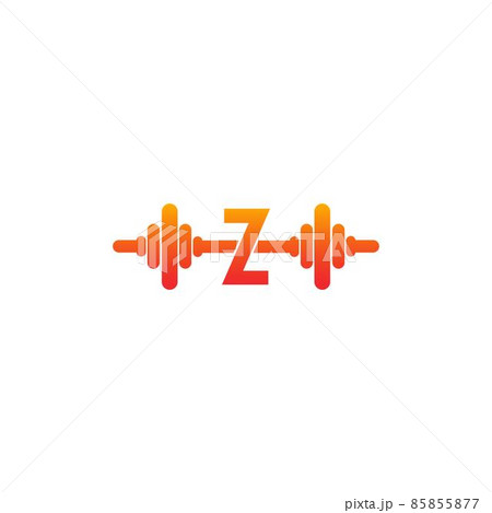 Letter Z with barbell icon fitness design template illustration 85855877