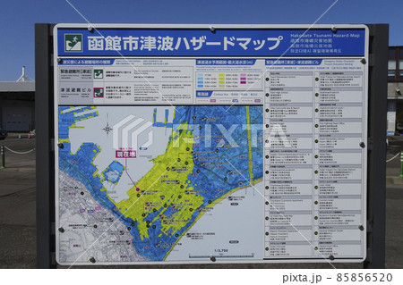函館市津波ハザードマップ (詳細は拡大) 函館市津波ハザードマップ (詳細は拡大) 85856520