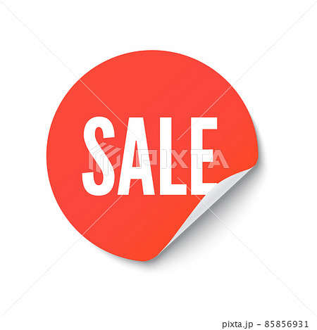 Paper round sticker with peeling corner and shadow Paper round sticker with peeling corner and shadow 85856931