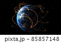 Global network and internet connection in orbital earth globe 85857148