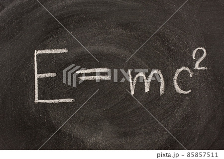 Albert Einstein E=mc2 physical formula on blackboard 85857511