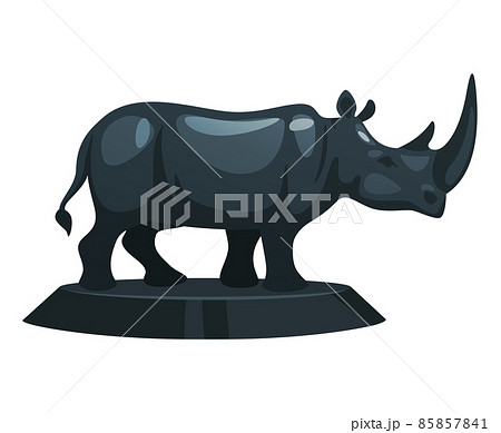 Vector cartoon style illustration of rhino statue 85857841