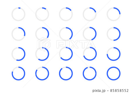 Round loading bars. Progress, waiting or download symbols set. Infographic animation elements for website interface 85858552