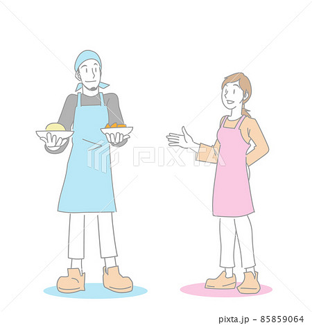料理を楽しむ夫婦 料理を楽しむ夫婦 85859064