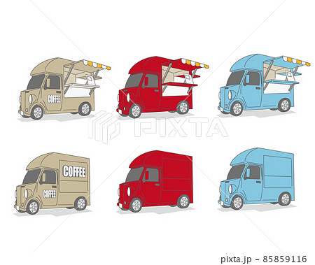 移動販売車の素材セット 85859116