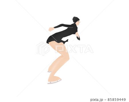 フィギュアスケート女子のイラスト素材
