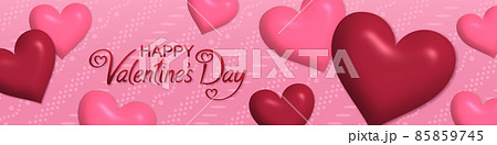 立体的なハートのバレンタイン背景デザイン 立体的なハートのバレンタイン背景デザイン 85859745