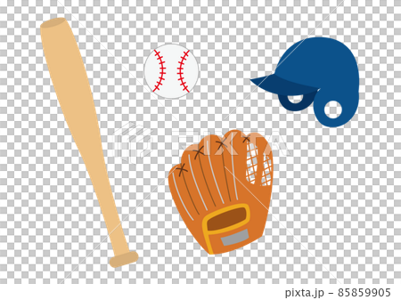 Baseball item illustration set 85859905