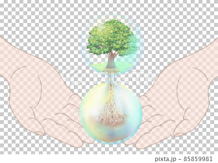 沙漏和木頭環境問題的彩色插圖 沙漏和木頭環境問題的彩色插圖 85859981