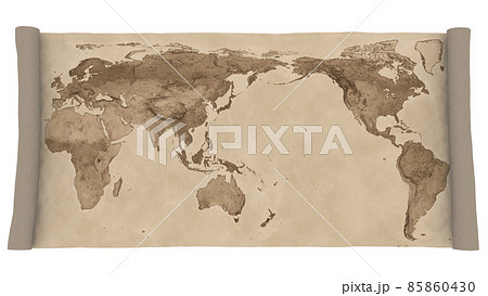 世界地図 レトロ セピア 古地図 世界地図 レトロ セピア 古地図 85860430