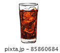 筆で描かれたグラスに入ったコーラのイラスト 85860684