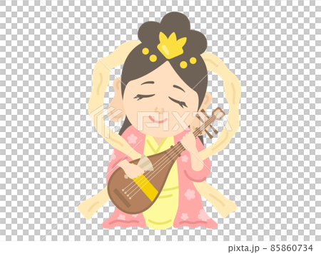 Illustration of Benzaiten God of the Seven Lucky Gods Illustration of Benzaiten God of the Seven Lucky Gods 85860734