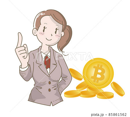 仮想通貨のビットコインをお勧めするビジネスウーマン 85861562