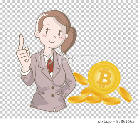 仮想通貨のビットコインをお勧めするビジネスウーマン 85861562