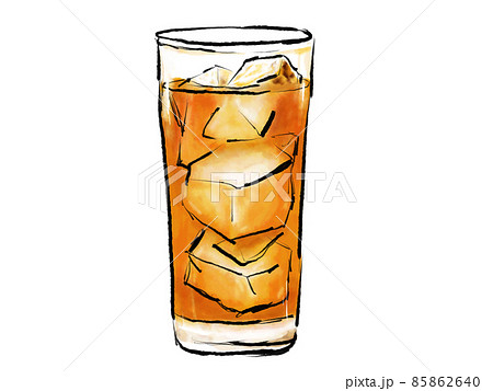 筆で描かれた烏龍茶のイラスト 85862640