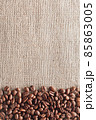 Coffee beans on burlap background 85863005