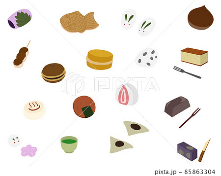 和菓子の壁紙イラストアイコンセット 85863304