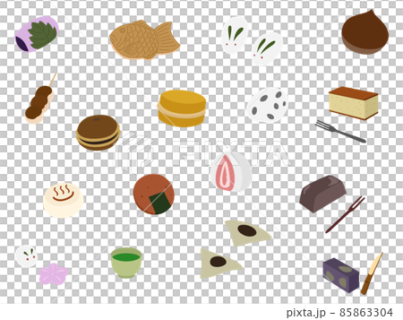 和菓子の壁紙イラストアイコンセット 85863304