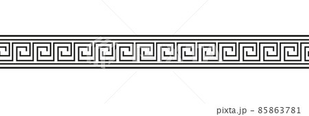 Seamless meander patterns. Greek meandros, fret or key. Ornament for Acient Greece style borders. Vector illustration 85863781