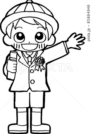 卒業証書を持ってにっこり笑顔のこども 85864946