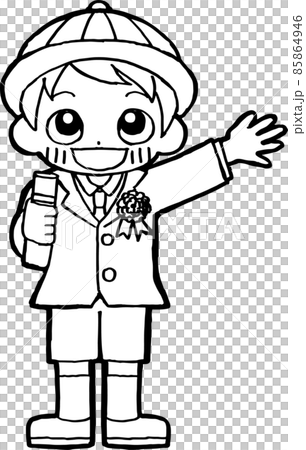 卒業証書を持ってにっこり笑顔のこども 85864946