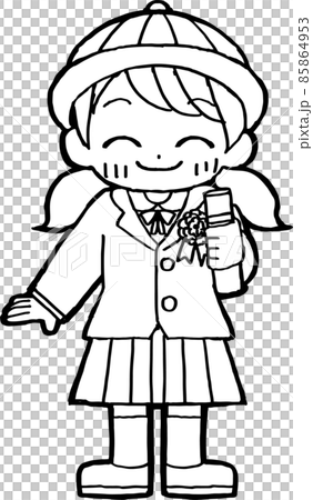 卒業証書を持ってにっこり笑顔のこども 85864953