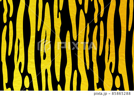 和紙のテクスチャを適用した金色の虎柄【横向きのデザイン】 85865288