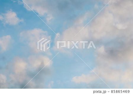 Background of blue sky with beautiful natural white clouds. 85865469