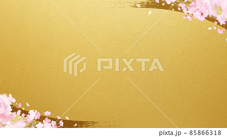 桜と金箔の和風背景 桜と金箔の和風背景 85866318