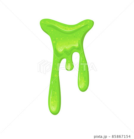 Sticky green dripping slime. Viscous liquid. Vector cartoon illustration. 85867154