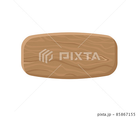 Wooden plaque. Figure tablet board . Vector cartoon illustration isolated background. 85867155
