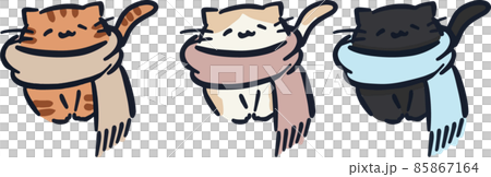 マフラーを巻いた猫 85867164