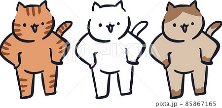 仁王立ちする猫 仁王立ちする猫 85867165