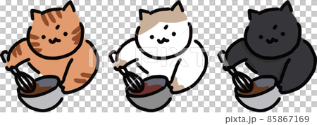 Cat mixing chocolate 85867169