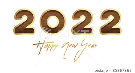 New Year symbol. Wooden figures carved in white 85867365